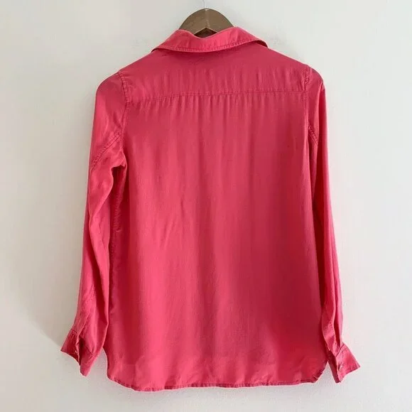 Marc by Marc Jacobs Neon Pink Button Front Silk Blouse XS - Picture 4 of 8